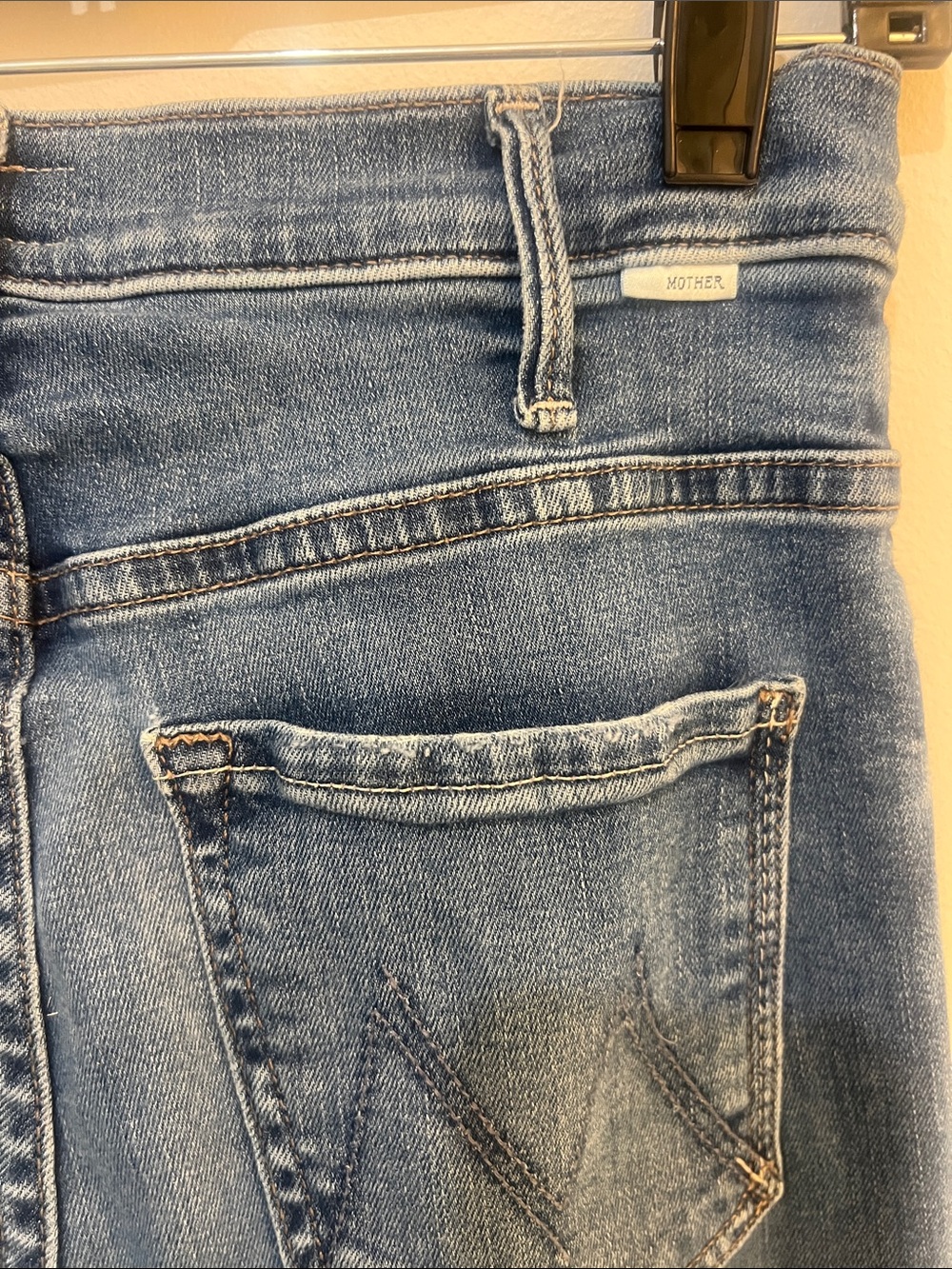 Mother denim, Women's Blue Straight-Leg Jeans, “the hustler ankle”
